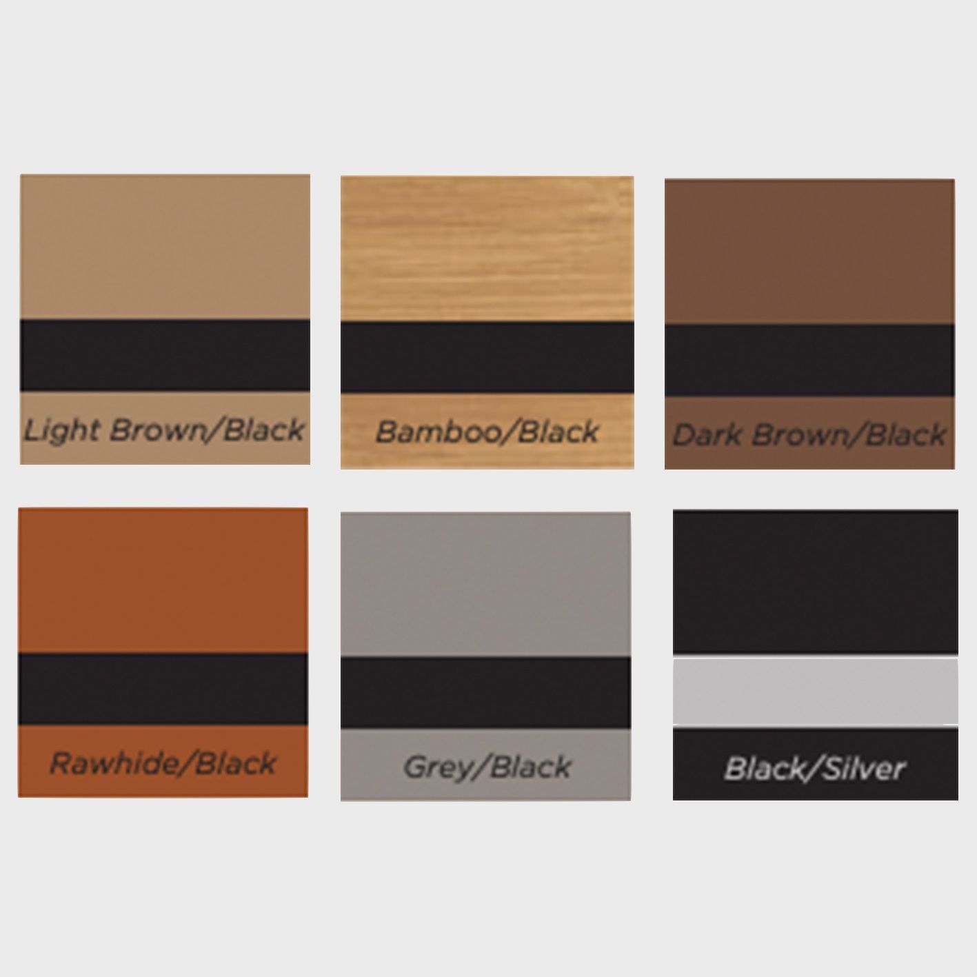 An image of the different colours your custom leather patch can be.