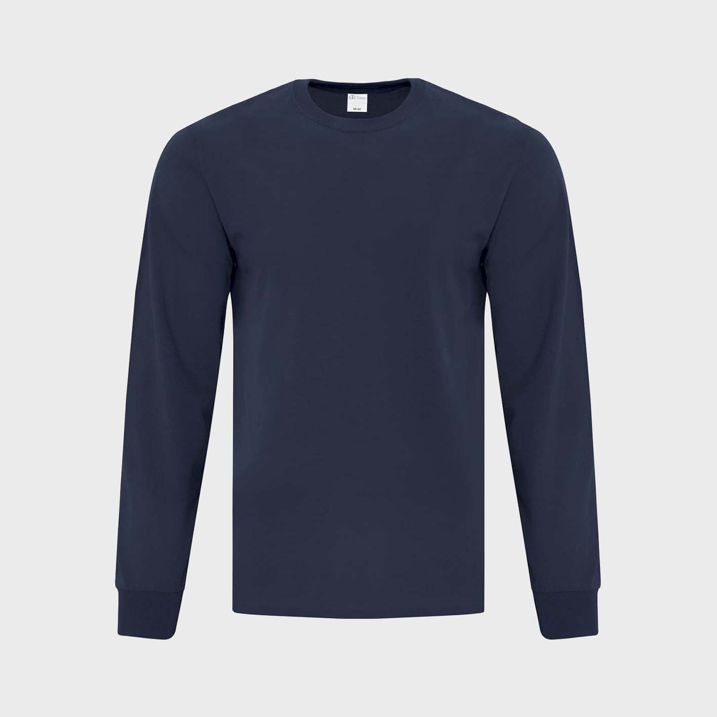 An image of bulk custom long sleeve t-shirts that you can print your logo or design on!