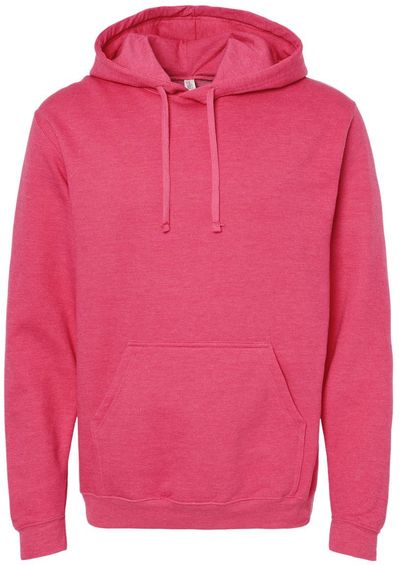 Am image of a Custom M&O Unisex Pullover Hoodie in Heather Fuchsia!