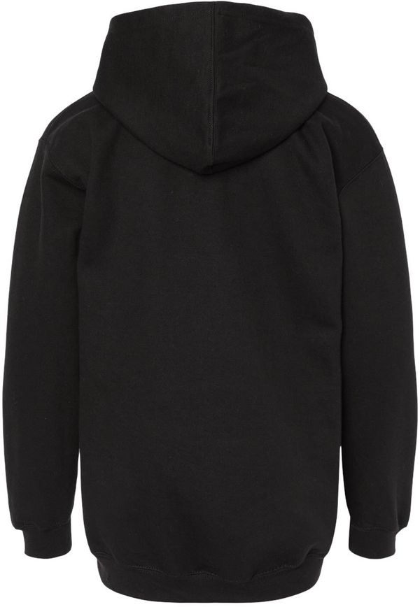 Am image of a Custom M and O Youth Fleece Pullover Hoodie in Black!