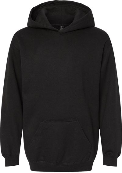 Am image of a Custom M and O Youth Fleece Pullover Hoodie in Black!