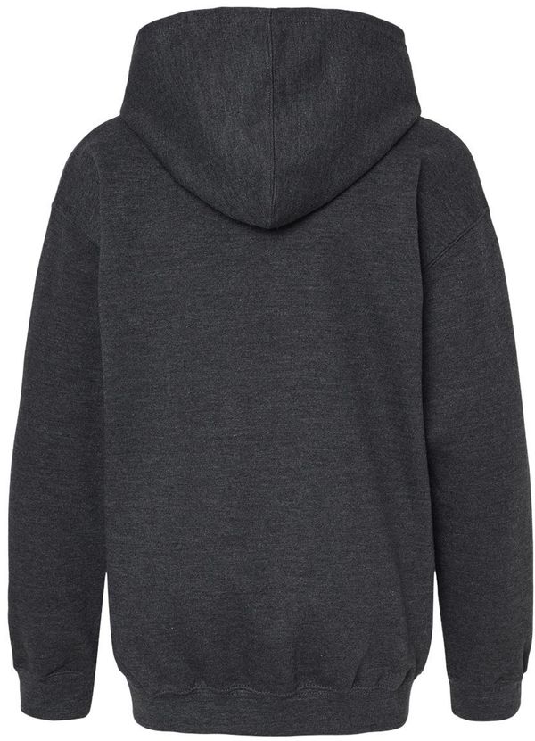 Am image of a Custom M and O Youth Fleece Pullover Hoodie in Dark Heather!