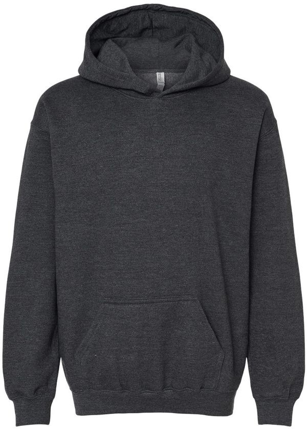 Am image of a Custom M and O Youth Fleece Pullover Hoodie in Dark Heather!