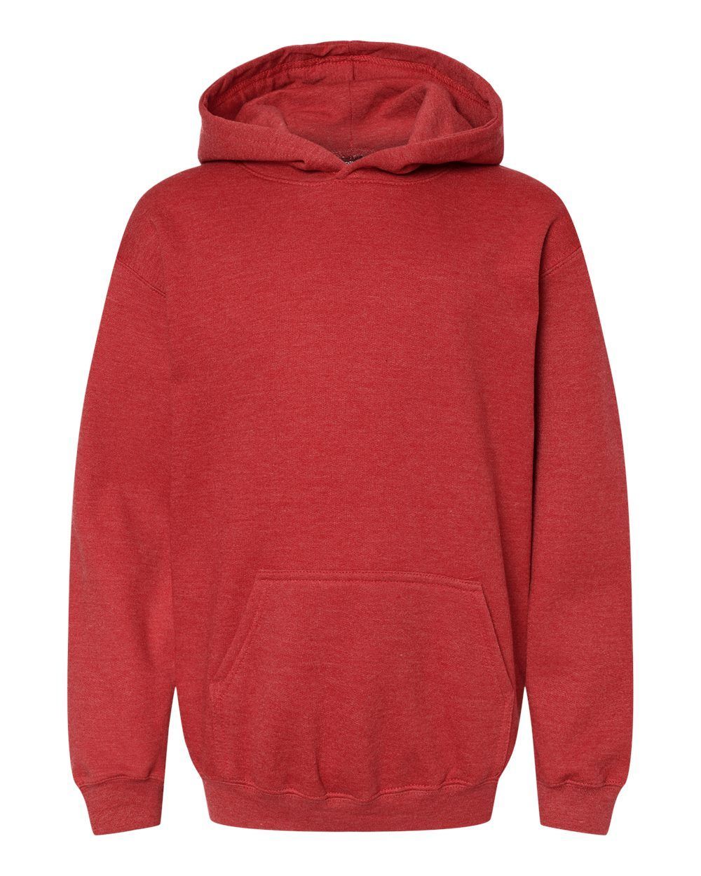 M and O Youth Fleece Pullover Hoodie in Heather Red