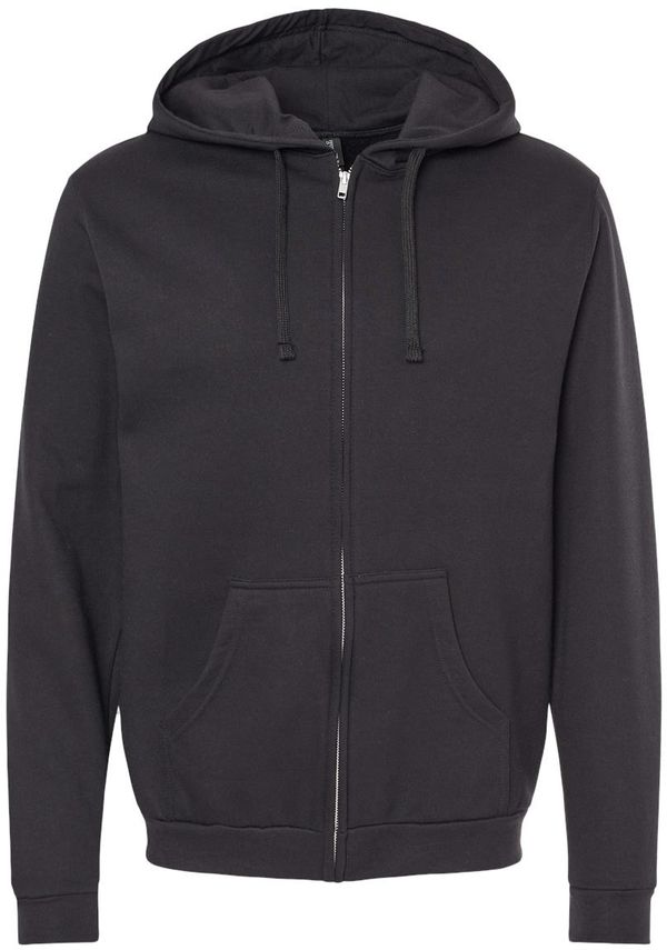 Am image of a Custom M&O Unisex Zipper Fleece Hoodie in Black!