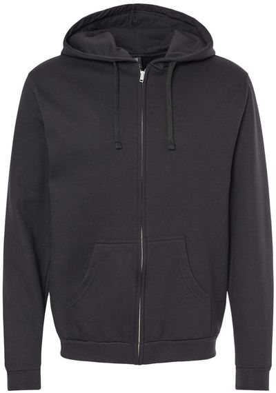 Am image of a Custom M&O Unisex Zipper Fleece Hoodie in Black!