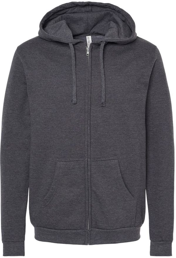 Am image of a Custom M&O Unisex Zipper Fleece Hoodie in Dark Heather!