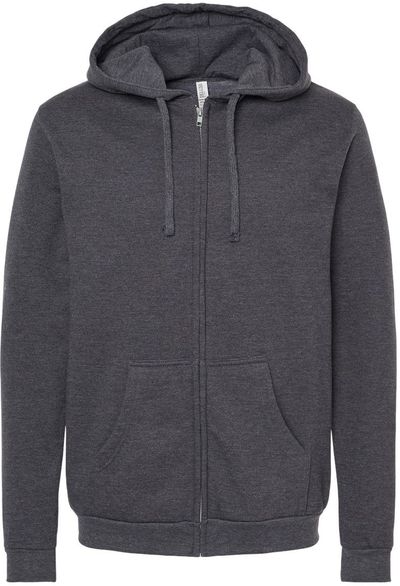 Am image of a Custom M&O Unisex Zipper Fleece Hoodie in Dark Heather!