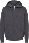 Am image of a Custom M&O Unisex Zipper Fleece Hoodie in Dark Heather!
