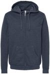 An image of a Custom M&O Unisex Zipper Fleece Hoodie in Heather Navy!