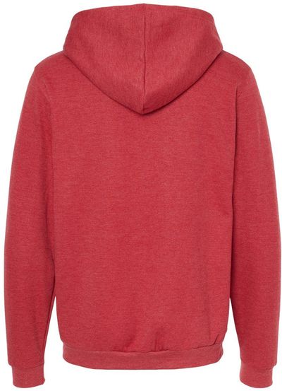 Am image of a Custom M&O Unisex Zipper Fleece Hoodie in Heather Red!