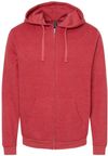 Am image of a Custom M&O Unisex Zipper Fleece Hoodie in Heather Red!