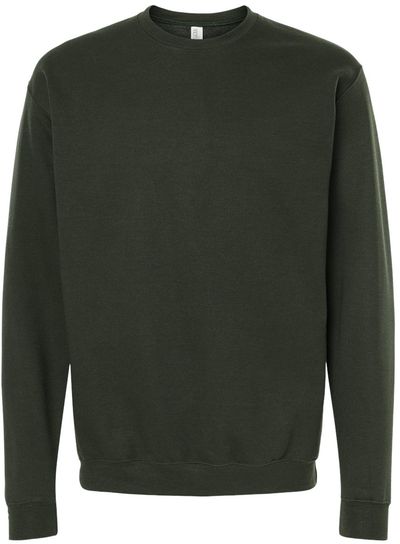 Am image of a Custom M&O Adult Unisex Crewneck Fleece in Forest Green!