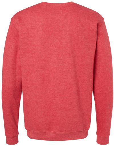 Am image of a Custom M&O Adult Unisex Crewneck Fleece in Heather Red!