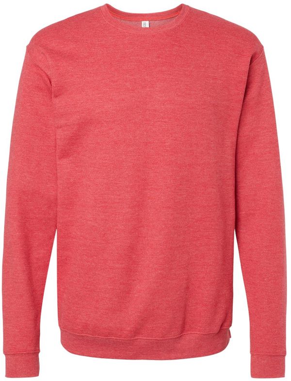 Am image of a Custom M&O Adult Unisex Crewneck Fleece in Heather Red!