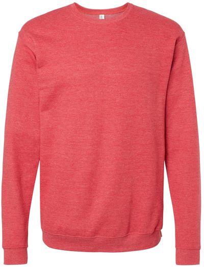 Am image of a Custom M&O Adult Unisex Crewneck Fleece in Heather Red!