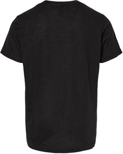 Am image of a Custom M and O Youth Deluxe Blend T Shirt in Black!
