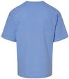 Am image of a Custom M and O Youth Deluxe Blend T Shirt in Heather Blue!