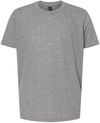Am image of a Custom M and O Youth Deluxe Blend T Shirt in Heather Grey!