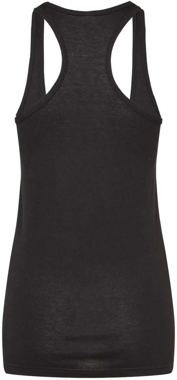 Am image of a Custom M and O Womens Racerback Blend Tank in Black!