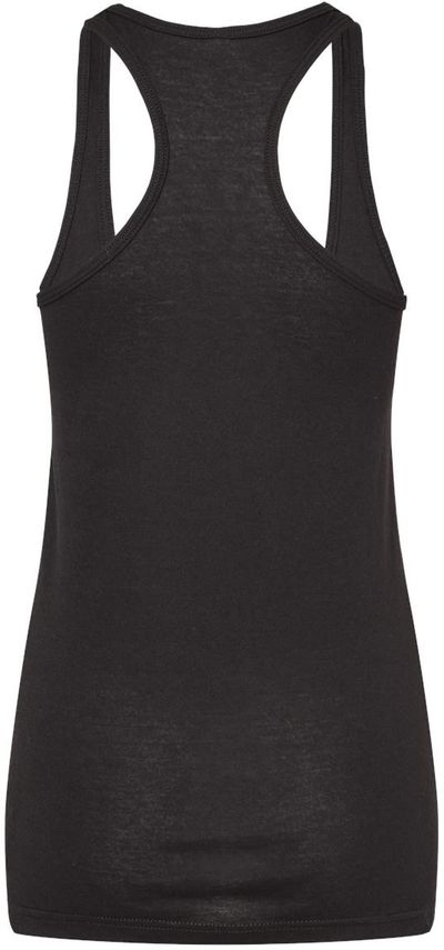 Am image of a Custom M and O Womens Racerback Blend Tank in Black!