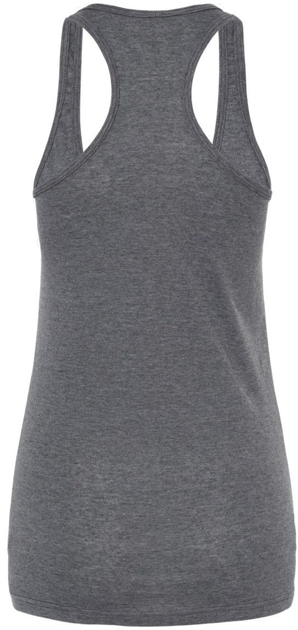 Am image of a Custom M and O Womens Racerback Blend Tank in Heather Charcoal!