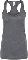 Am image of a Custom M and O Womens Racerback Blend Tank in Heather Charcoal!