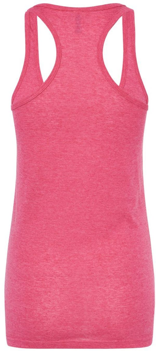 Am image of a Custom M and O Womens Racerback Blend Tank in Heather Fuchsia!