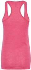 Am image of a Custom M and O Womens Racerback Blend Tank in Heather Fuchsia!
