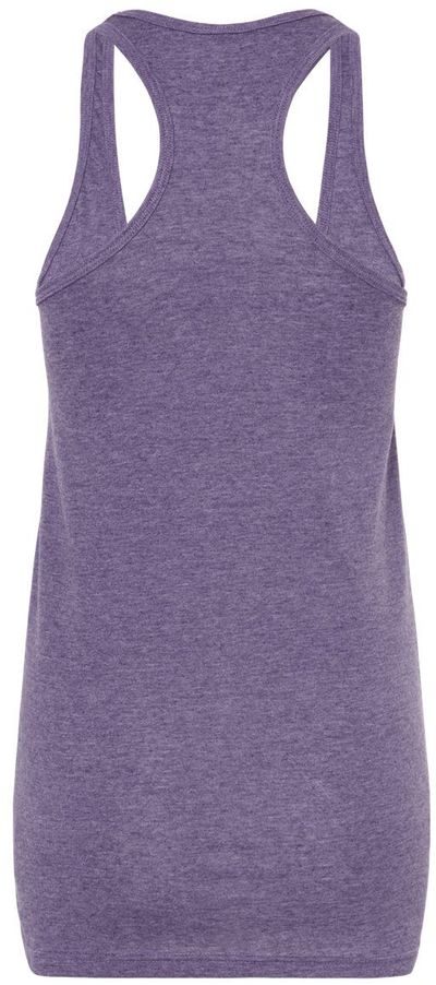 Am image of a Custom M and O Womens Racerback Blend Tank in Heather Purple!