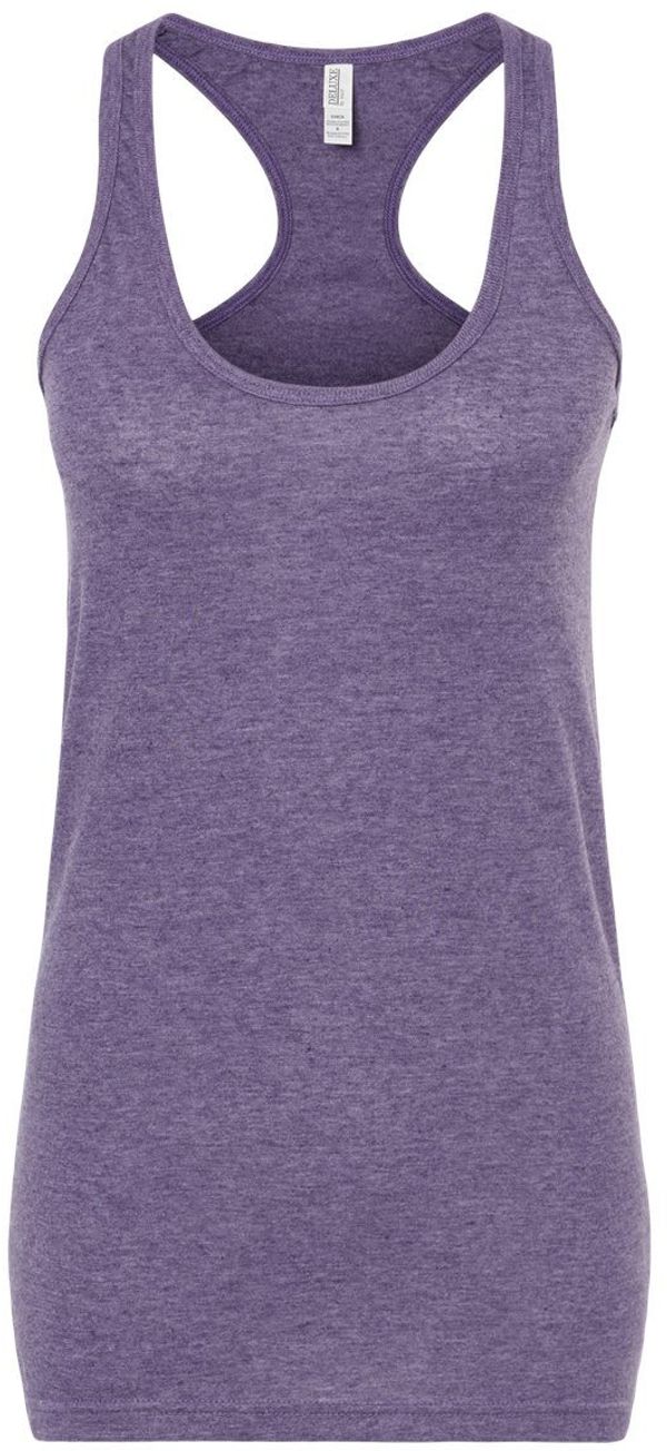 Am image of a Custom M and O Womens Racerback Blend Tank in Heather Purple!
