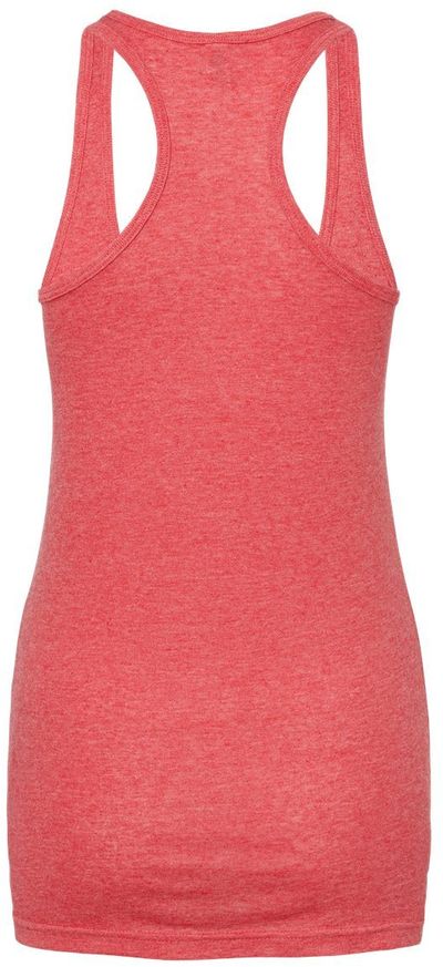 Am image of a Custom M and O Womens Racerback Blend Tank in Heather Red!