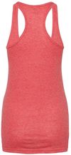 Am image of a Custom M and O Womens Racerback Blend Tank in Heather Red!