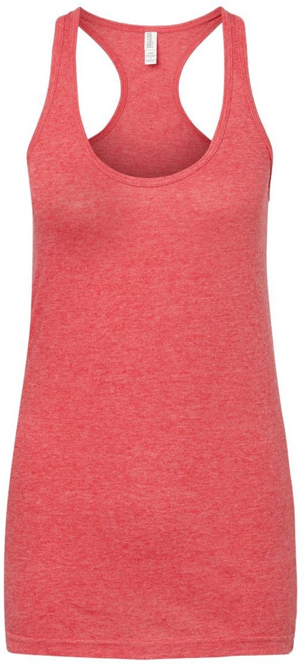 Am image of a Custom M and O Womens Racerback Blend Tank in Heather Red!
