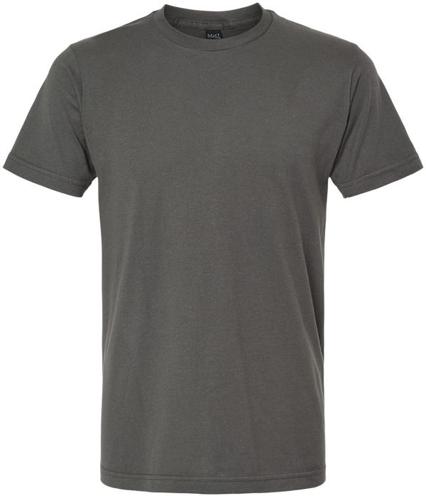 Am image of a Custom M&O Fine Jersey Tee in Fine Charcoal!