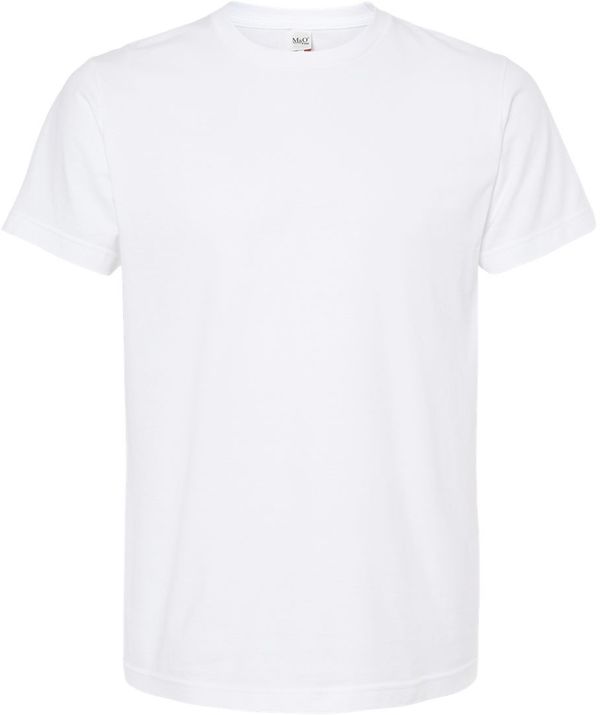 Am image of a Custom M&O Fine Jersey Tee in Fine White!