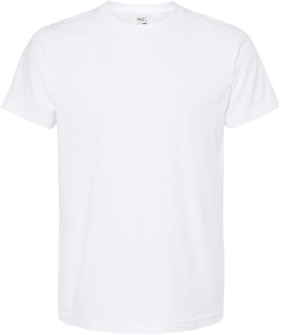 Am image of a Custom M&O Fine Jersey Tee in Fine White!