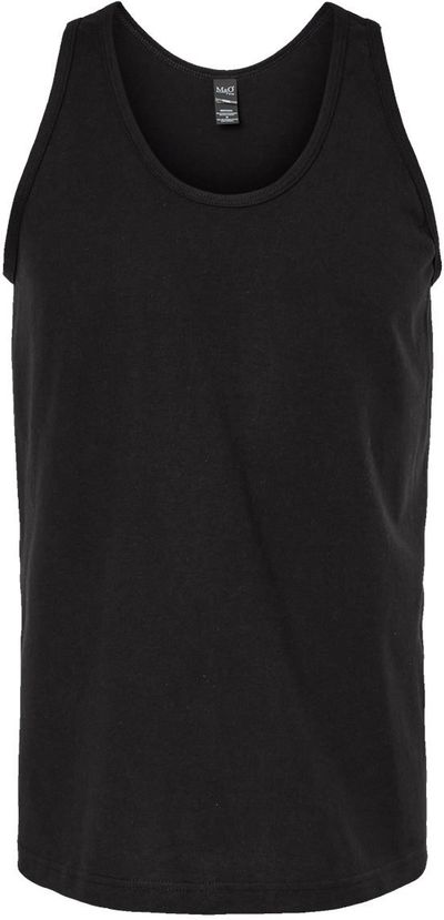 Am image of a Custom M&O Tank Top in Fine Black!