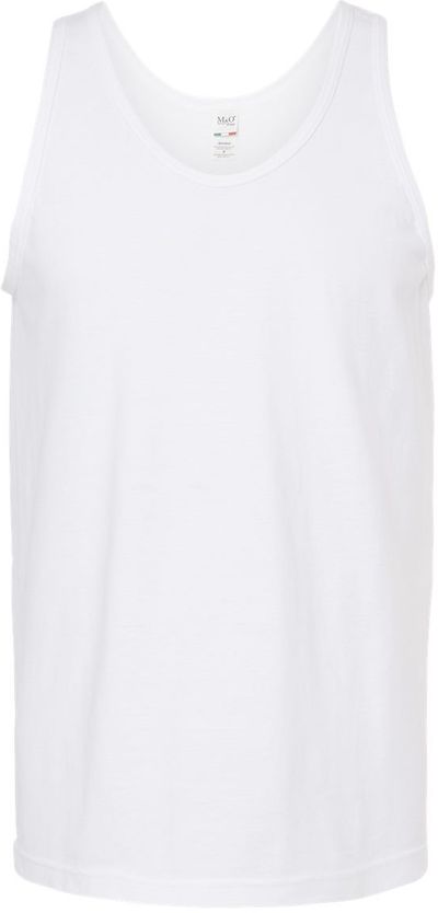 Am image of a Custom M&O Tank Top in Fine White!