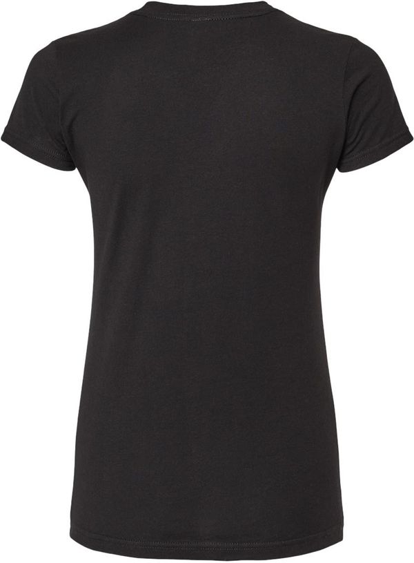 Am image of a Custom M and O Womens Fine Jersey T Shirt in Fine Black!