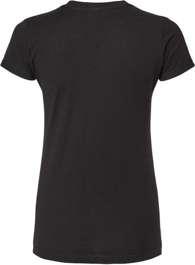 Am image of a Custom M and O Womens Fine Jersey T Shirt in Fine Black!