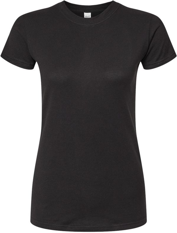 Am image of a Custom M and O Womens Fine Jersey T Shirt in Fine Black!