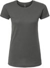 Am image of a Custom M and O Womens Fine Jersey T Shirt in Fine Charcoal!
