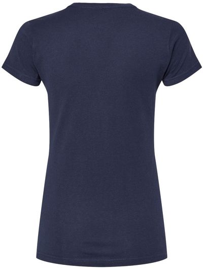 Am image of a Custom M and O Womens Fine Jersey T Shirt in Fine Navy!