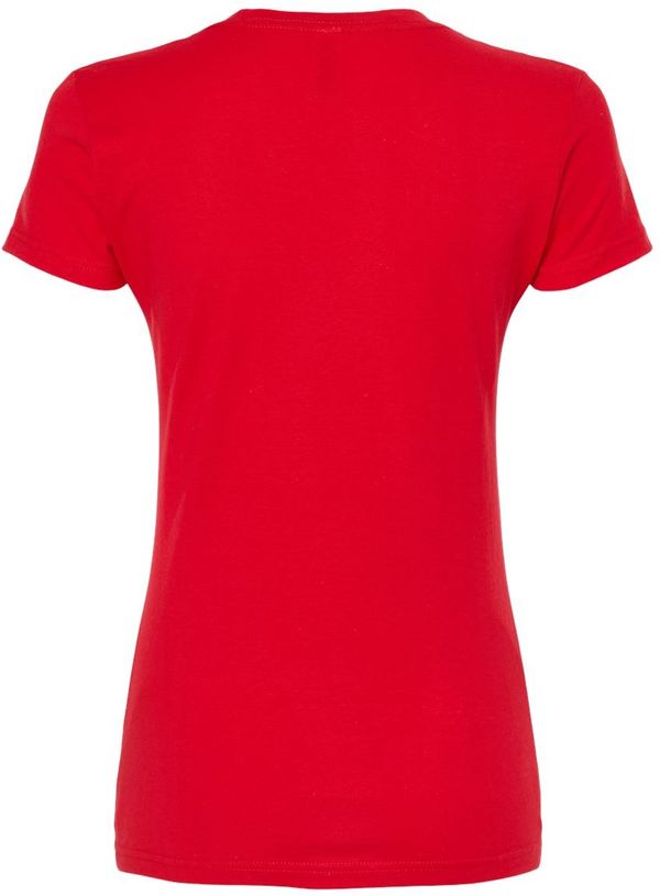 Am image of a Custom M and O Womens Fine Jersey T Shirt in Fine Red!