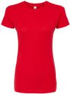 Am image of a Custom M and O Womens Fine Jersey T Shirt in Fine Red!