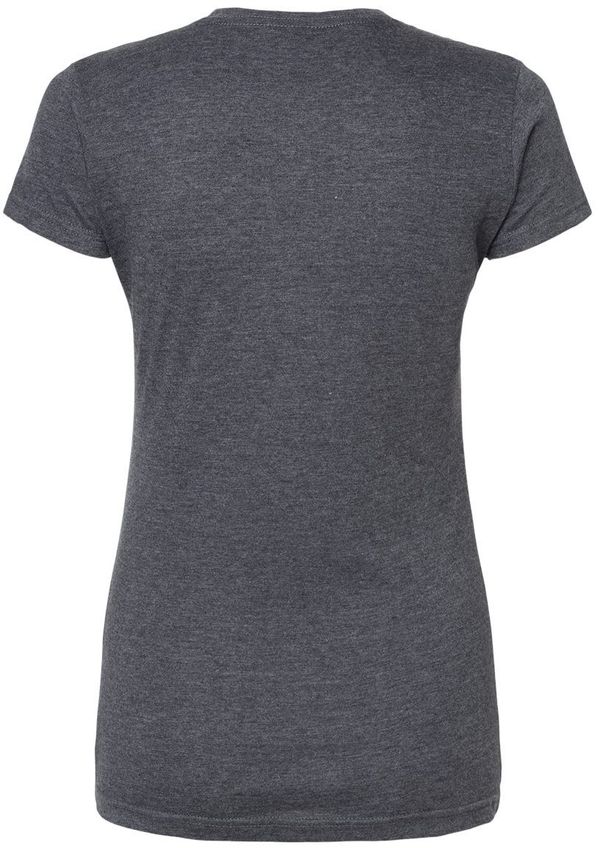 An image of a Custom M and O Womens Fine Jersey T Shirt in Heather Charcoal!