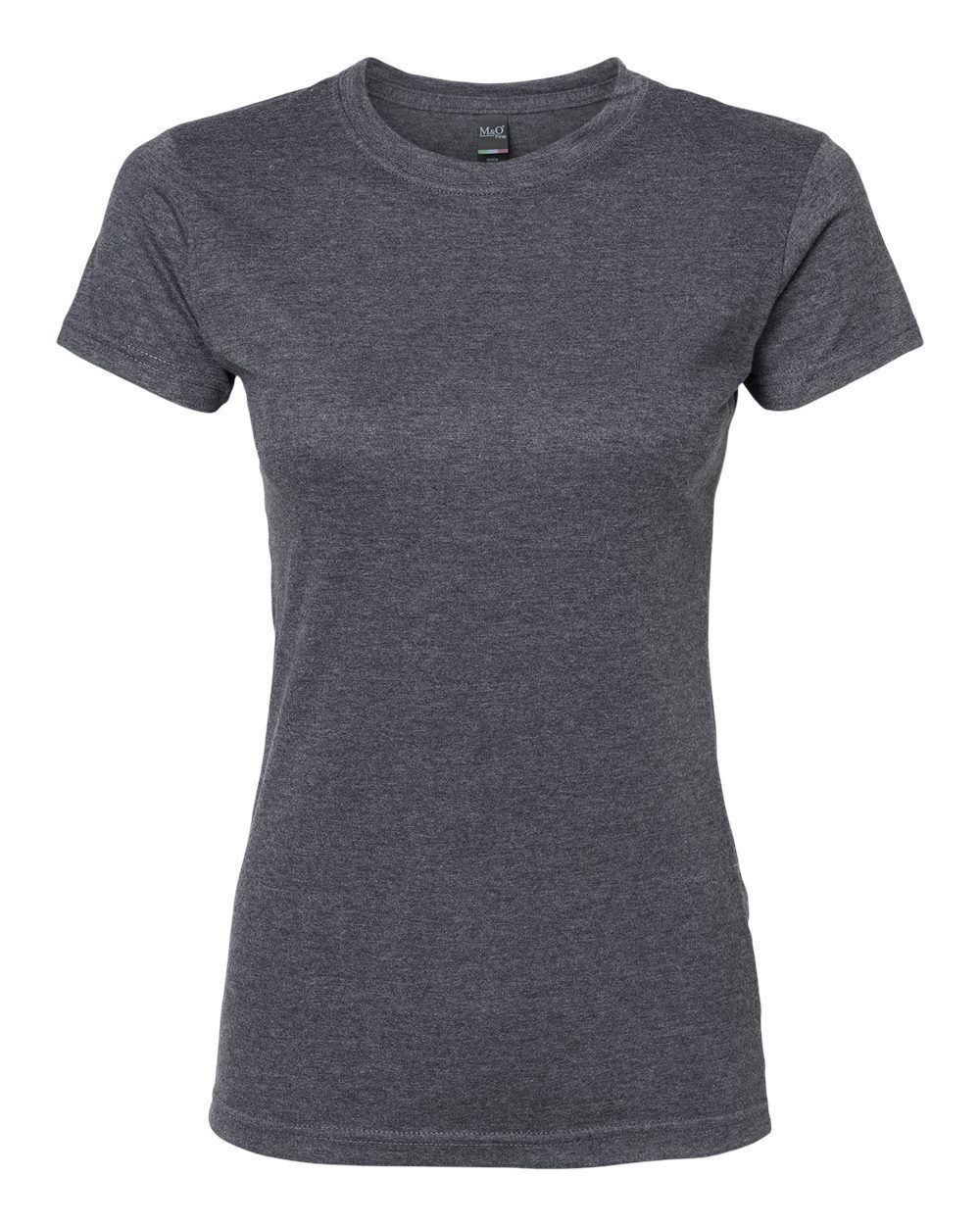 M and O Womens Fine Jersey T Shirt in Heather Charcoal