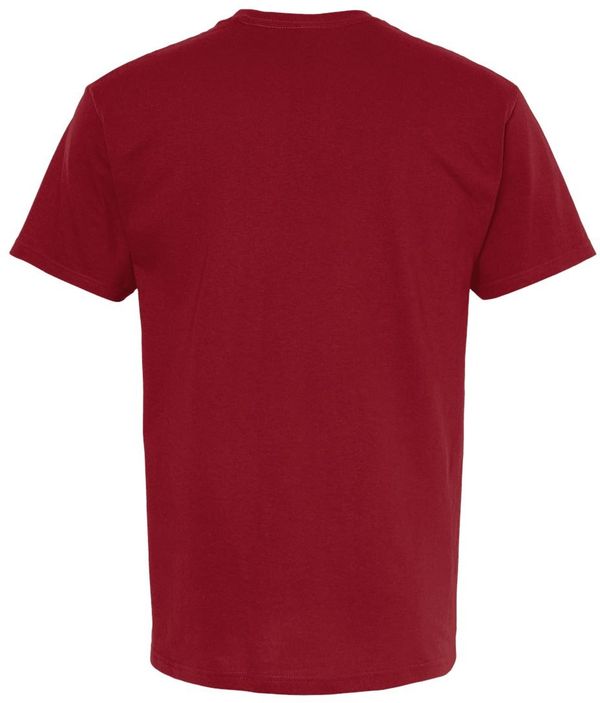 Am image of a Custom M&O Gold Soft Touch T Shirt in Cardinal Red!