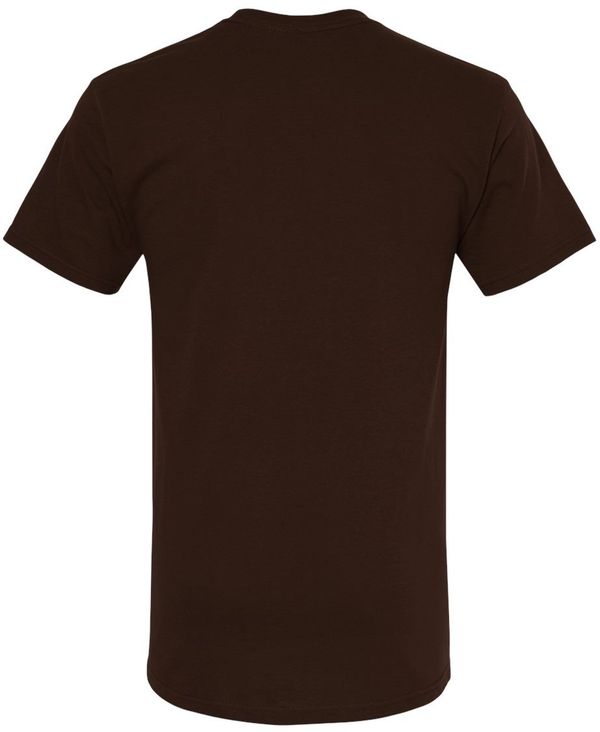 Am image of a Custom M&O Gold Soft Touch T Shirt in Chocolate!